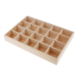 Maxbell Wooden Jewelry Case 20 Grids Wooden Jewelry Box Organizer Jewerly Holder Women Gift