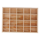 Maxbell Wooden Jewelry Case 20 Grids Wooden Jewelry Box Organizer Jewerly Holder Women Gift