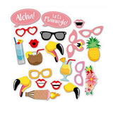 Maxbell 21pcs Set Hawaiian Aloha Flamingo Photo Booth Props Party Decoration
