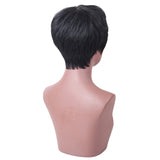 Maxbell 8 Inches Black Short Real Human Hair Wigs Pixie Cut for Black Women African American with Free Cap