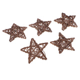 Maxbell 10Pcs Natural Star Wicker Rattan Balls - 8cm Coffee Tone Decorative Orbs Crafts DIY Wedding Decoration, Christmas Tree, House Ornaments, Vase Filler