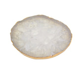 Maxbell Undyed Real Agate 60-80mm Quartz Crystal Slice Coaster For Jewelry Making DIY Crafts White