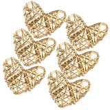 Maxbell 6pcs 3D Heart Design Wicker Rattan Ball Handmade Crafts for Fairy Lights Cover/Home, Party, Wedding  Decorations DIY