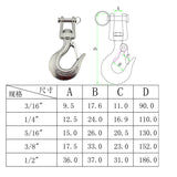 Maxbell 304 Stainless Steel Swivel Eye Clevis Lifting Chain Snap Hook 3/16 Inch