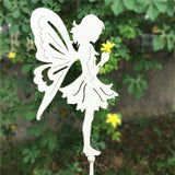 Maxbell Metal Rusty Angel Fairy Garden Stake Lawn Outdoor Yard Lawn Art Decorative