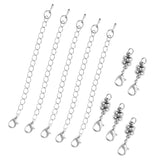 Maxbell 10Pcs 7mm Ball Magnetic Lobster Clasp Extender Chain Jewelry Making Silver