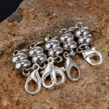 Maxbell 10Pcs 7mm Ball Magnetic Lobster Clasp Extender Chain Jewelry Making Silver