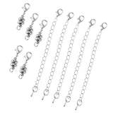 Maxbell 10Pcs 7mm Ball Magnetic Lobster Clasp Extender Chain Jewelry Making Silver