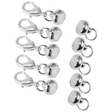 Maxbell 10Pcs 7mm Ball Magnetic Lobster Clasp Extender Chain Jewelry Making Silver