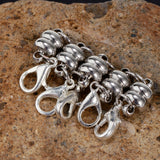 Maxbell 10Pcs 7mm Ball Magnetic Lobster Clasp Extender Chain Jewelry Making Silver