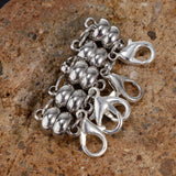 Maxbell 10Pcs 7mm Ball Magnetic Lobster Clasp Extender Chain Jewelry Making Silver