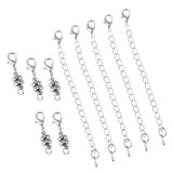 Maxbell 10Pcs 7mm Ball Magnetic Lobster Clasp Extender Chain Jewelry Making Silver