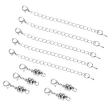 Maxbell 10Pcs 7mm Ball Magnetic Lobster Clasp Extender Chain Jewelry Making Silver