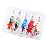 Maxbell 5pcs 3D Eye Spinners Spoons Baits Sequins Fishing Lures Jigging Hard Baits for Bass Trout Salmon Walleye