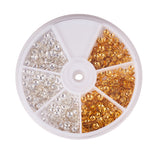 Maxbell Wheel Container Box Beautiful Bead 4mm Dia Gold Silver Tone Flower Bead Caps for Jewelry Making (About 850pcs)