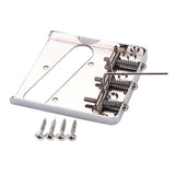 Maxbell Chrome Electric Guitar 3 Saddles Bridge for Fender Tele TL Style Guitar Replacement
