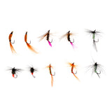 Maxbell 10pcs Nymph Flies Dry Fly Fishing Flies Salmon Trout Flies Saltwater Flies with Fly Box