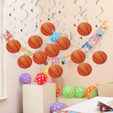 Maxbell Pack of 12pcs Carton Basketball Hanging Swirls Party Ceiling Decor