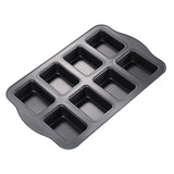 Maxbell Mini Loaf Pan, 8 Cavity Carbon Steel Cake Mold for Bread, Loaf, Muffin, Brownie, Cornbread, Cheesecake, Pudding, Kitchen Bakeware