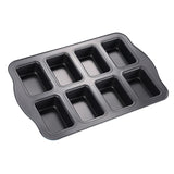 Maxbell Mini Loaf Pan, 8 Cavity Carbon Steel Cake Mold for Bread, Loaf, Muffin, Brownie, Cornbread, Cheesecake, Pudding, Kitchen Bakeware