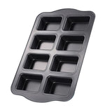 Maxbell Mini Loaf Pan, 8 Cavity Carbon Steel Cake Mold for Bread, Loaf, Muffin, Brownie, Cornbread, Cheesecake, Pudding, Kitchen Bakeware