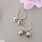 Maxbell Bell Dangle Clip on Fake Nipple Rings Non Piercing Studs Shield Body Jewelry