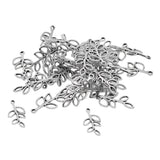 Maxbell Alloy Charms Pendants Jewelry DIY Crafts Findings, 30pcs Sold, Hollow Leaf Branch Shaped, 33x16mm