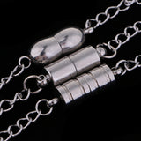 Maxbell 3 Pieces Stainless Steel Magnetic Clasps Connector with Extender Chain Jewelry Making Findings Silver