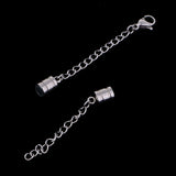 Maxbell 3 Pieces Stainless Steel Magnetic Clasps Connector with Extender Chain Jewelry Making Findings Silver