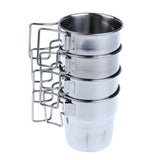 Maxbell 4pcs Pack Stainless Steel Water Cups Outdoor Camping Coffee Mug with Folding Handle for Outdoors