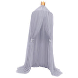 Maxbell Princess Bed Canopy Mosquito Net for Kids Baby Round Dome Castle Play Tent, Yarn Curtain Crib Netting Hanging Home Decor - Grey