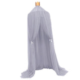 Maxbell Princess Bed Canopy Mosquito Net for Kids Baby Round Dome Castle Play Tent, Yarn Curtain Crib Netting Hanging Home Decor - Grey