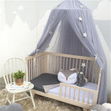 Maxbell Princess Bed Canopy Mosquito Net for Kids Baby Round Dome Castle Play Tent, Yarn Curtain Crib Netting Hanging Home Decor - Grey