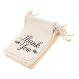 Maxbell Pack of 10pcs Thank You Drawstring Cotton Gift Bags Small Bag Jewelry Pouch