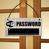 Maxbell Wooden Wifi Password Hanging Sign Plaque Chalkboard for Home Shop Hotel Wall 20x10cm