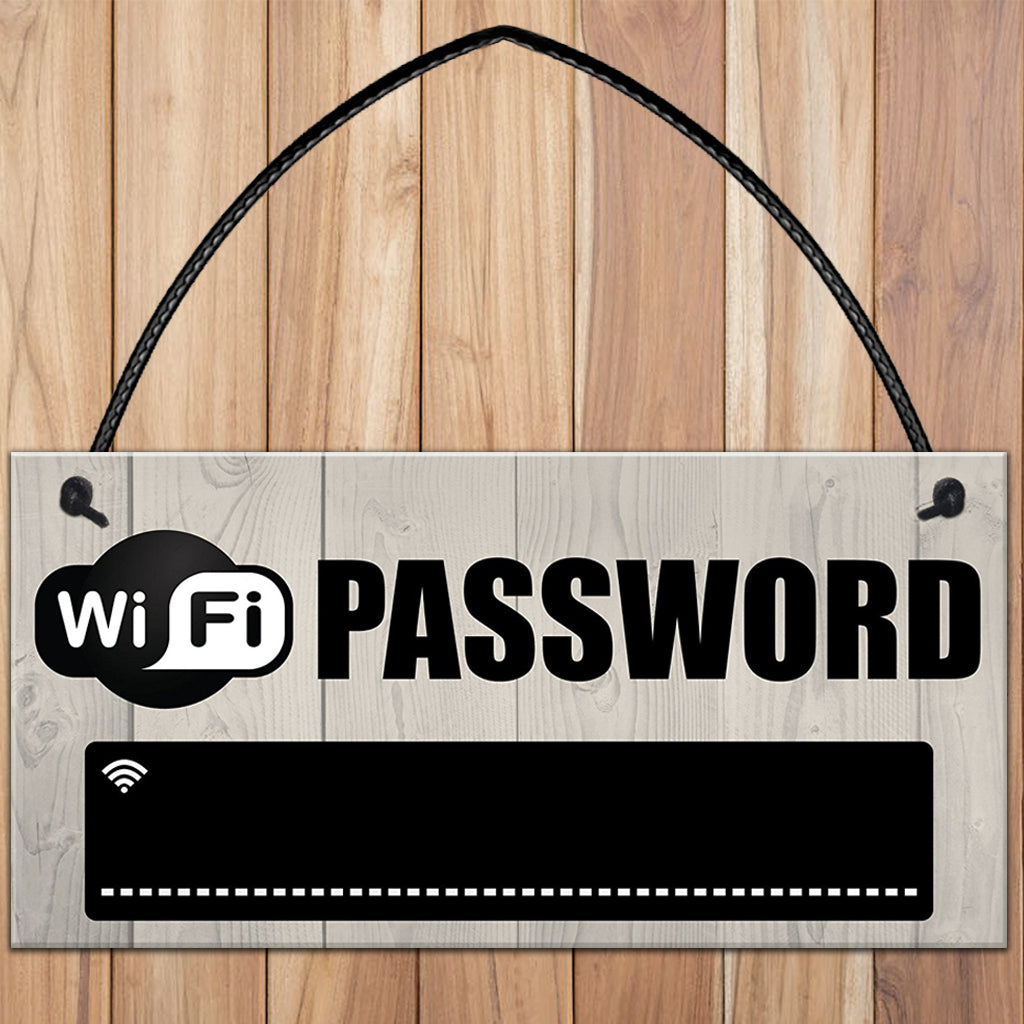 Maxbell Wooden Wifi Password Hanging Sign Plaque Chalkboard for Home Shop Hotel Wall 20x10cm