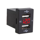 Maxbell 5V 2.1A Dual USB Power Chargers With Red LED Voltmeter For Toyota