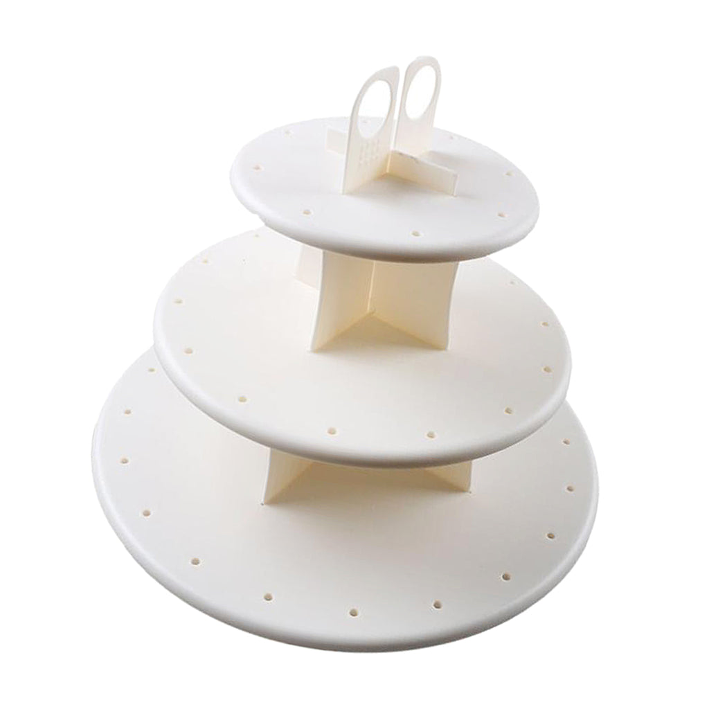 Maxbell Cake Pop & Cupcake Stand , White Plastic 3 Layer Tray Display Rack Holder