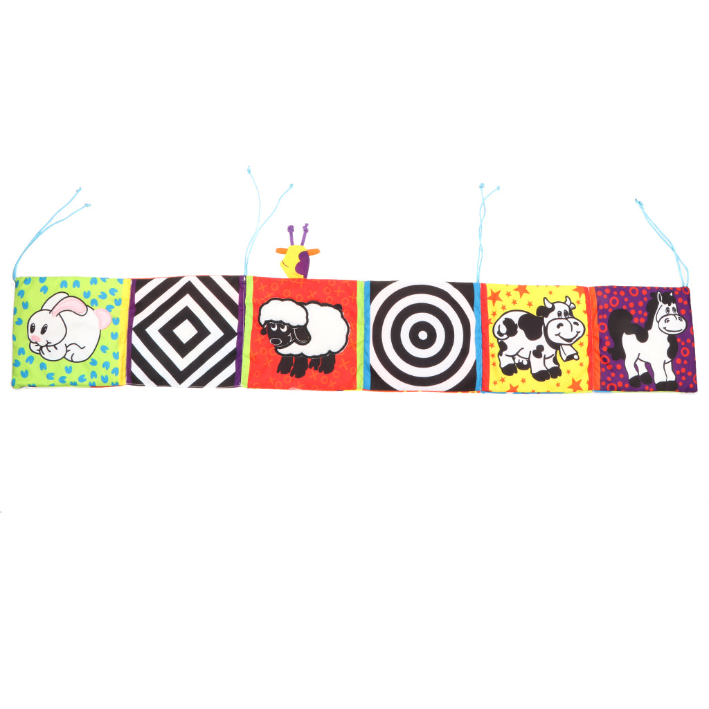 Maxbell Baby Crib Cloth Book Animal Puzzle Toys Elephant/Lion/Giraffe/Monkey for Kids Infants Educational Development - Rattle Crib Bed Gallery Bumper Pad