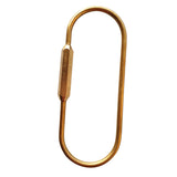 Maxbell Portable Brass Oval Shape Ring Keychain Clip Hanging Hook for Wallet Handbag