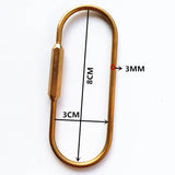 Maxbell Portable Brass Oval Shape Ring Keychain Clip Hanging Hook for Wallet Handbag