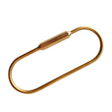 Maxbell Portable Brass Oval Shape Ring Keychain Clip Hanging Hook for Wallet Handbag