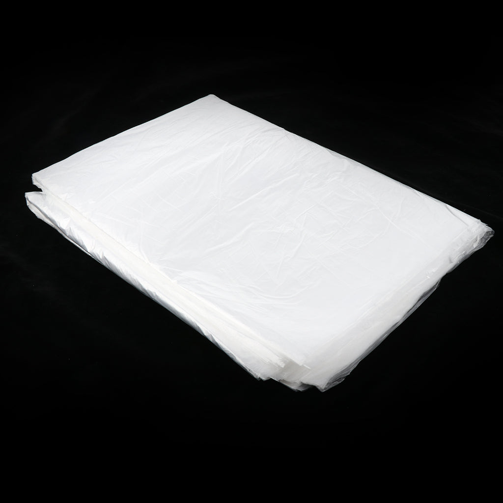 Maxbell 100 x Disposable Cape Hair Salon Shawl Plastic Waterproof Hair Trimming Tool 150 x 130 cm for Barbershop or Home Use