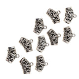 Maxbell 10pcs Antique Tibetan Silver Bail Tube Beads Spacer Bead Bail beads Bead Hanger Fit Charm European Bracelet Pendant 14x19x7mm