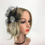 Maxbell Womens Vintage 1920s Flapper Feather Fascinator Hair Clip Wedding Bridal