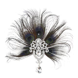 Maxbell Womens Vintage 1920s Flapper Feather Fascinator Hair Clip Wedding Bridal