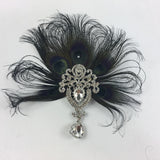 Maxbell Womens Vintage 1920s Flapper Feather Fascinator Hair Clip Wedding Bridal
