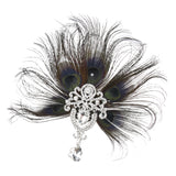 Maxbell Womens Vintage 1920s Flapper Feather Fascinator Hair Clip Wedding Bridal