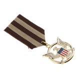 Maxbell U.S.A Flag Soaring Eagle Medal Badge Uniform Brooch Pin Patriotic Jewelry