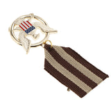 Maxbell U.S.A Flag Soaring Eagle Medal Badge Uniform Brooch Pin Patriotic Jewelry